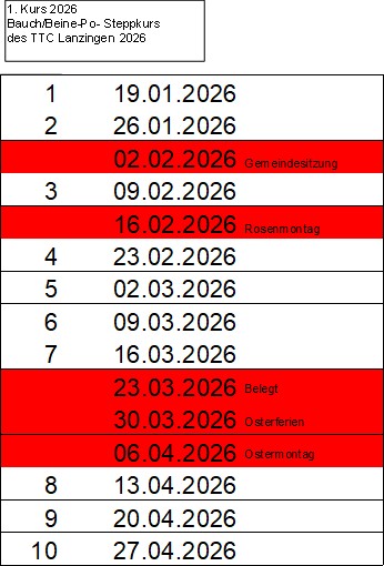 Termine Kurs 1 26 NEU